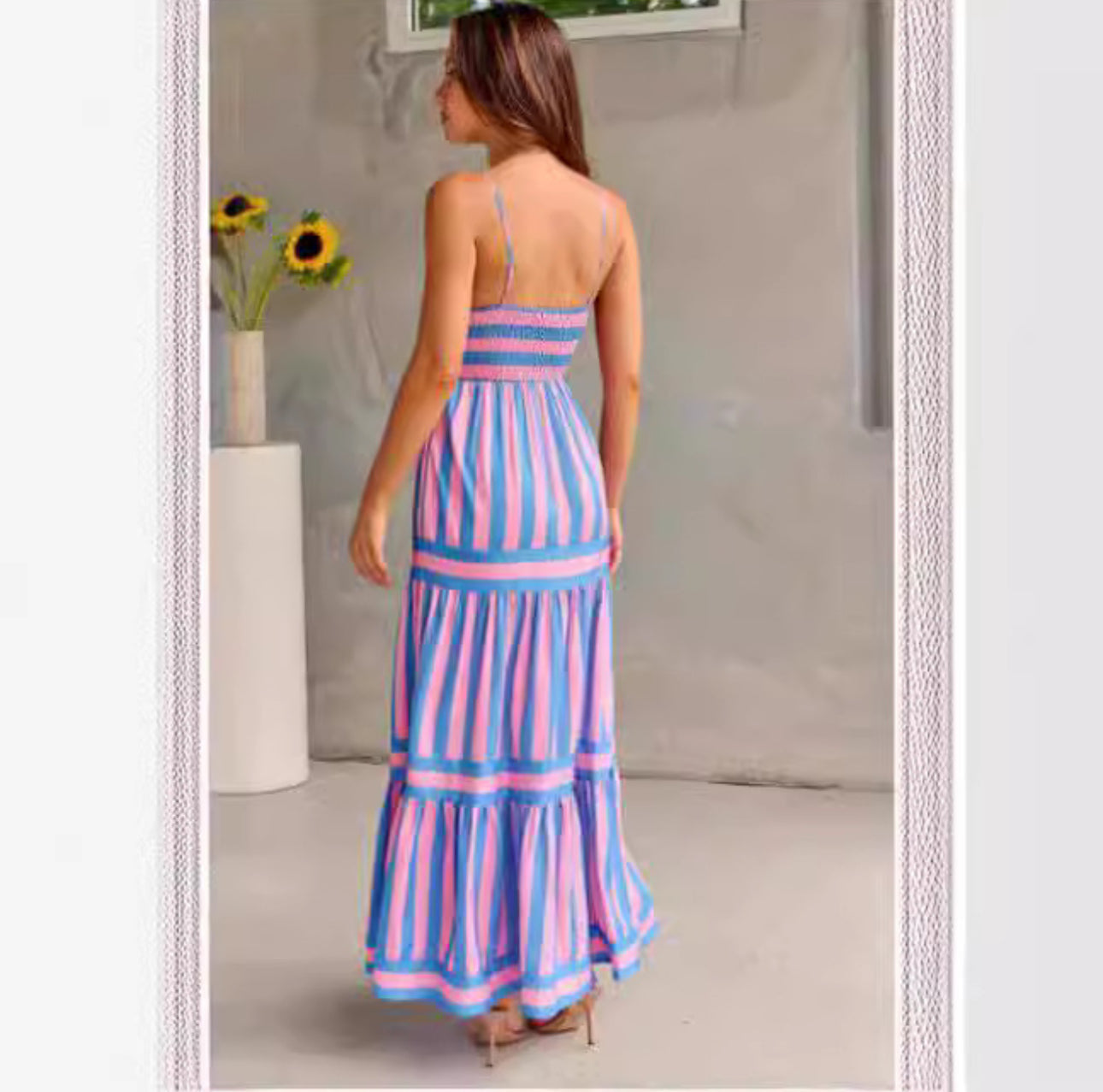 Sunset Stripes Maxi Dress | Sunset-Inspired Elegance