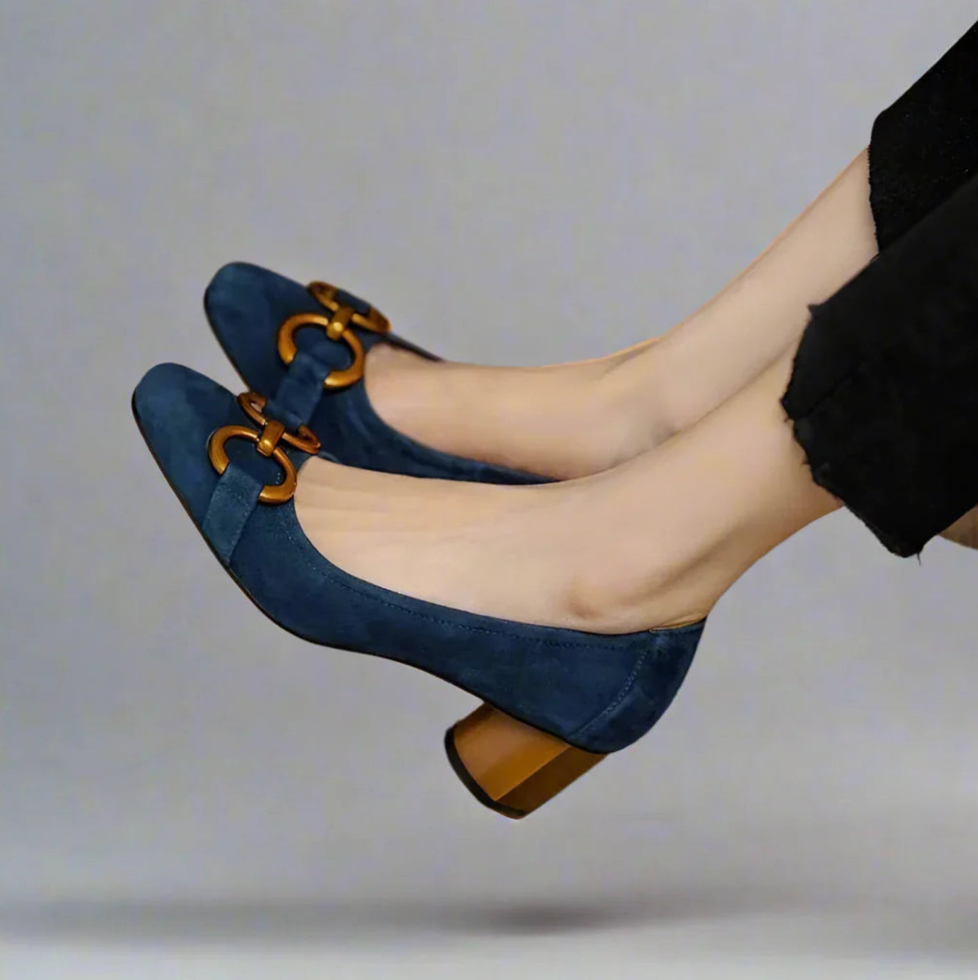 Estelle | Elegant Buckle Suede Shoes