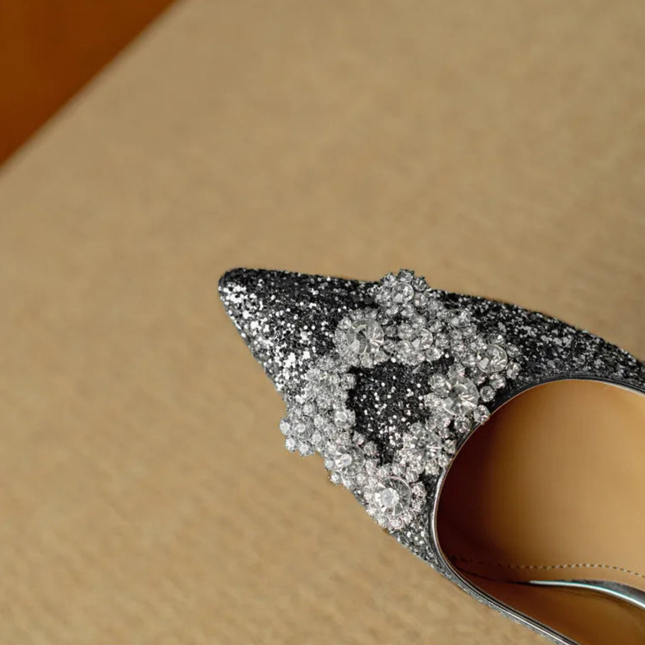 Gloria | Sparkly High Heels with Decorative Buckle