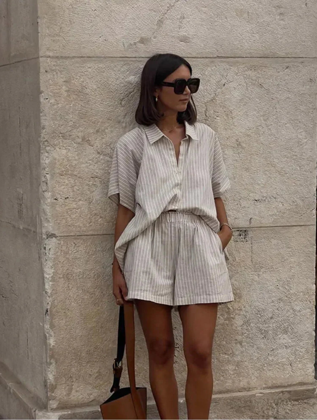 Geeta | Two-Piece Set with Striped Print