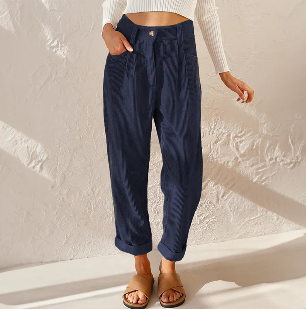 MANDY | COMFORTABLE HIGH-WAIST CORDUROY PANTS