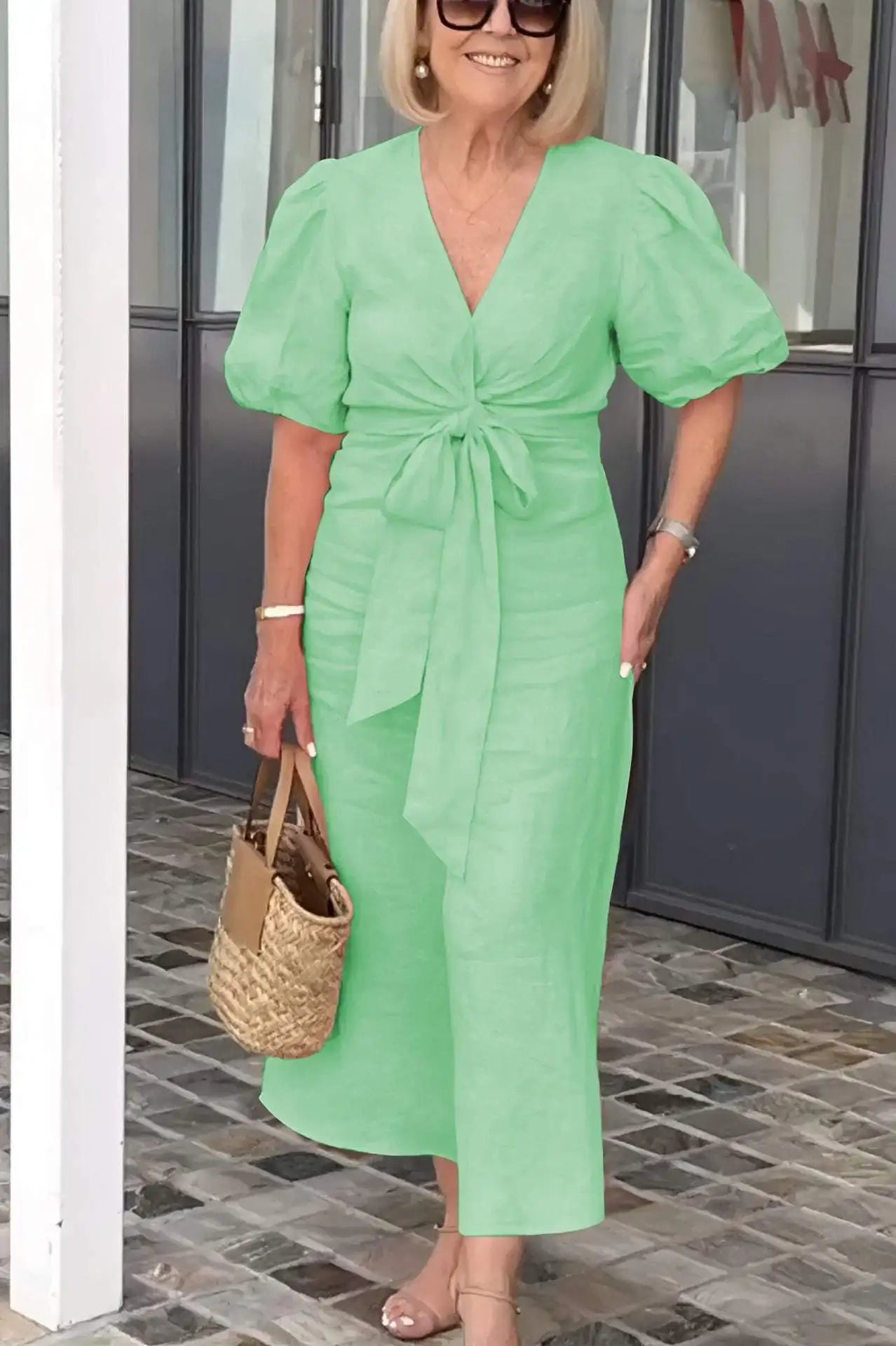 SERENA™ - LIGHTWEIGHT V-NECK DRESS