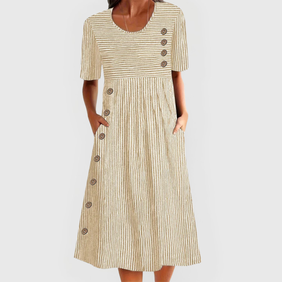 Wanda™ | Striped Midi Dress