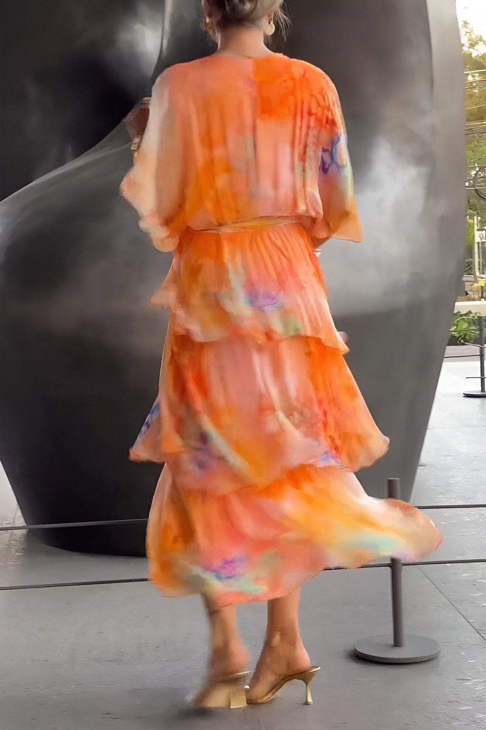 Nysa – Spring Floral Ruffled Chiffon Dress