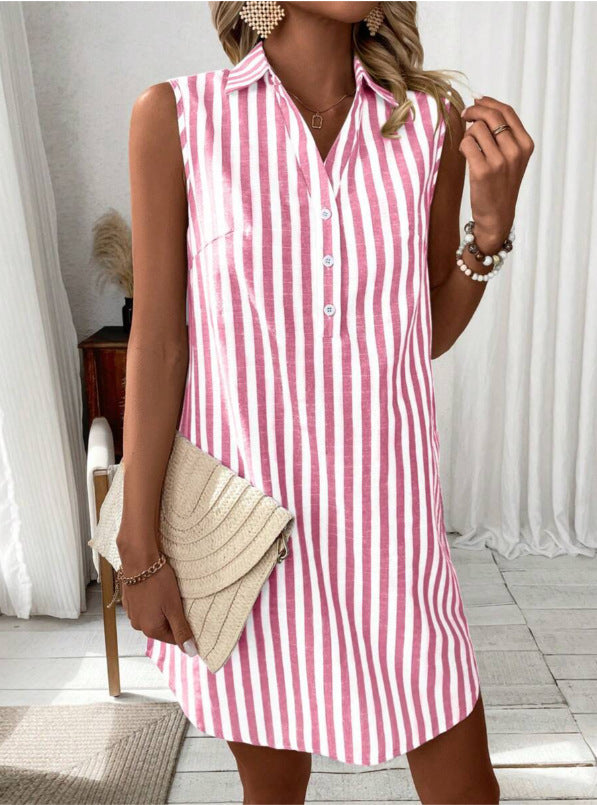 Annie™ - ELEGANT STRIPED SHIRT DRESS WITH FLATTERING SILHOUETTE