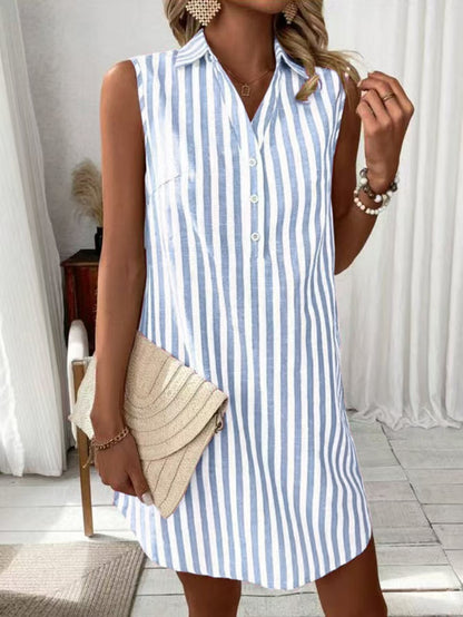 Annie™ - ELEGANT STRIPED SHIRT DRESS WITH FLATTERING SILHOUETTE
