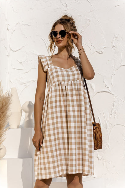 Mint Green Gingham Dress with Ruffles – Fresh Charm and Vintage Style 