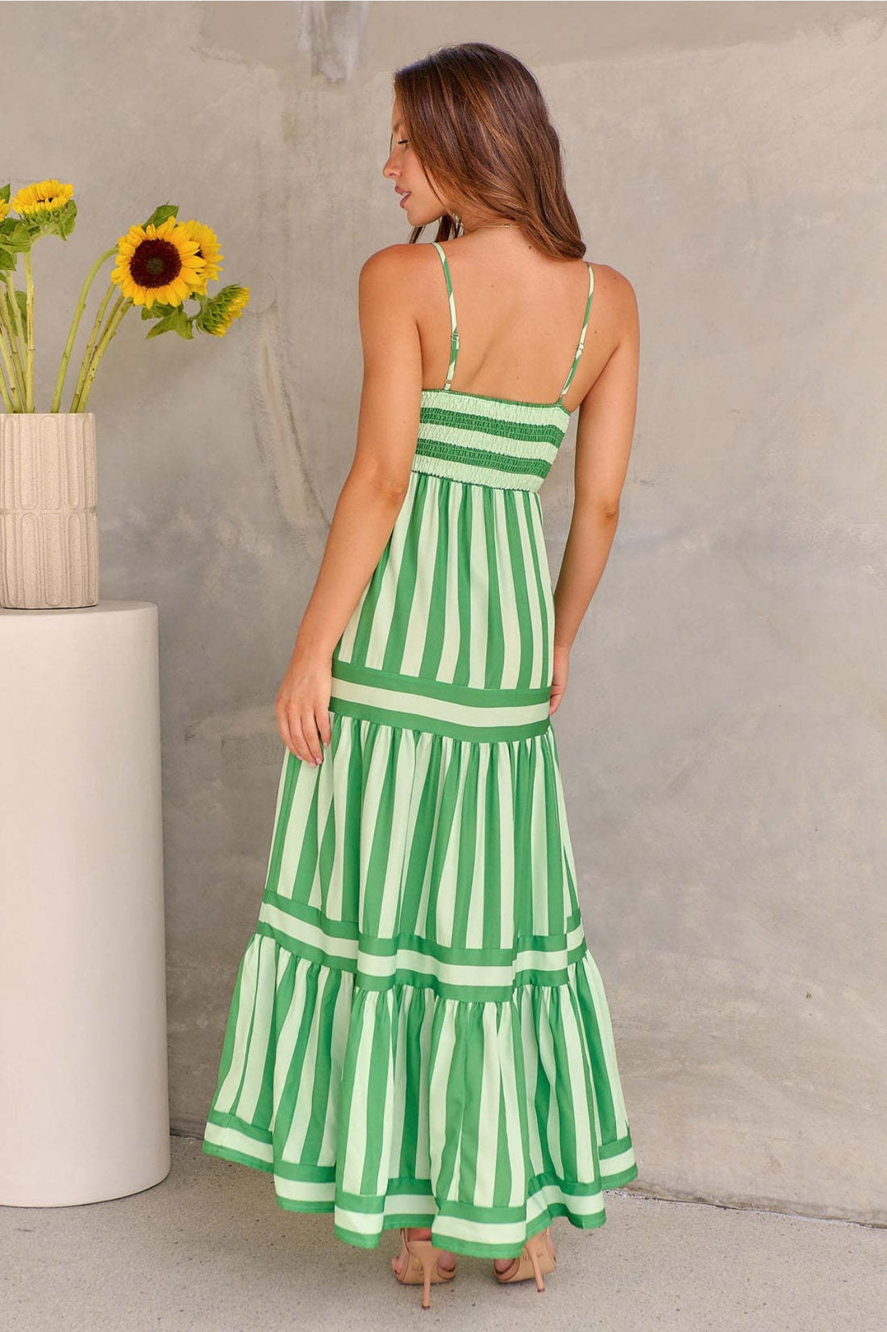 Sunset Stripes Maxi Dress | Sunset-Inspired Elegance