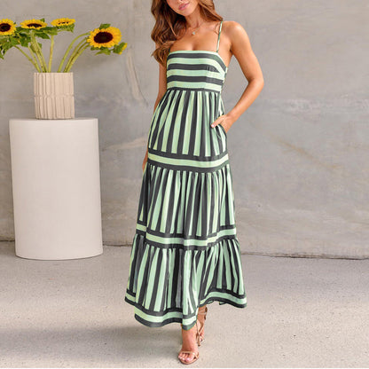 Sunset Stripes Maxi Dress | Sunset-Inspired Elegance