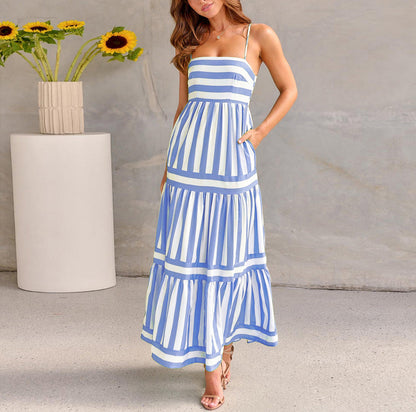Sunset Stripes Maxi Dress | Sunset-Inspired Elegance