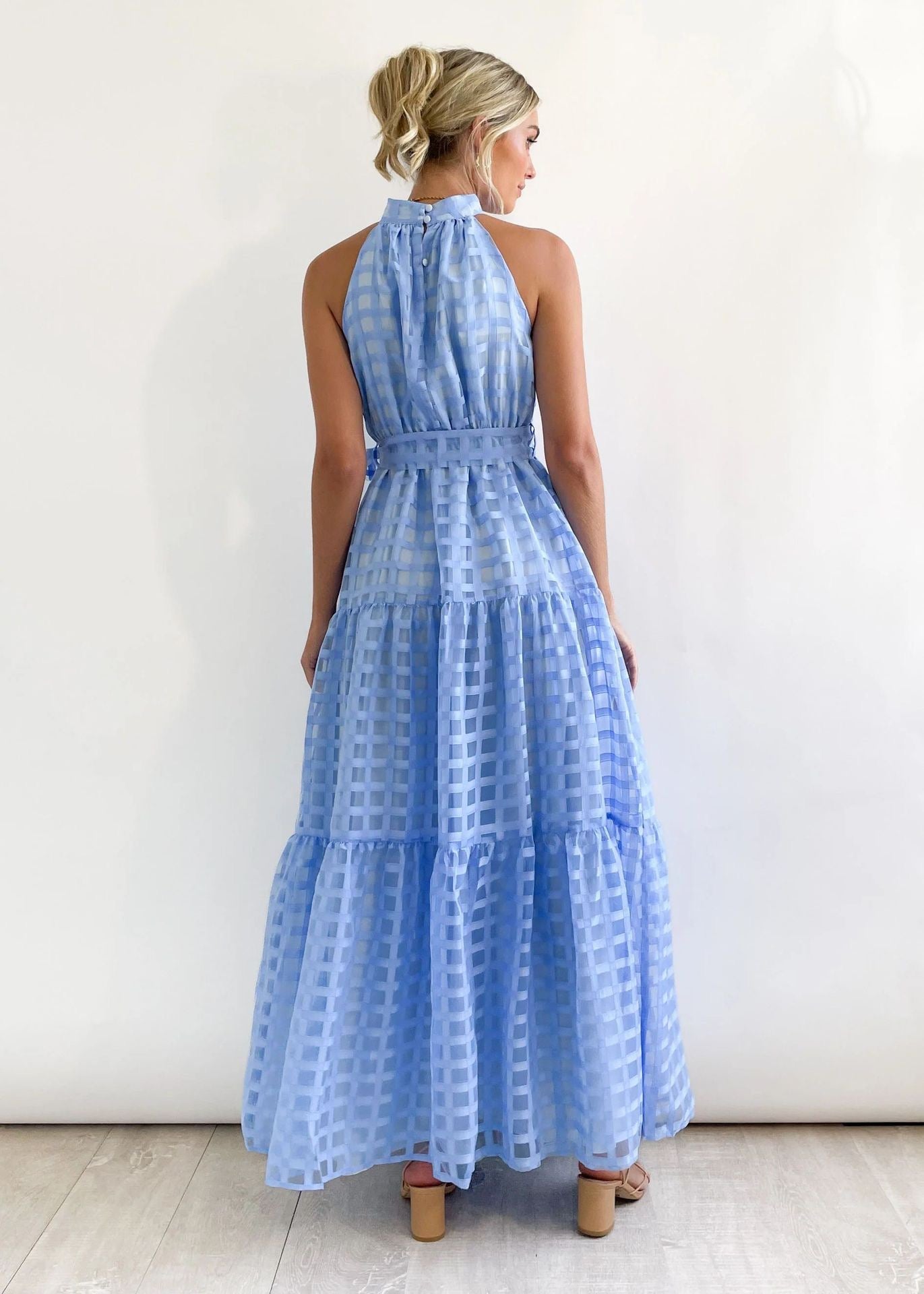 Zera – Midi Dress with Puff Sleeves and Elegant Print