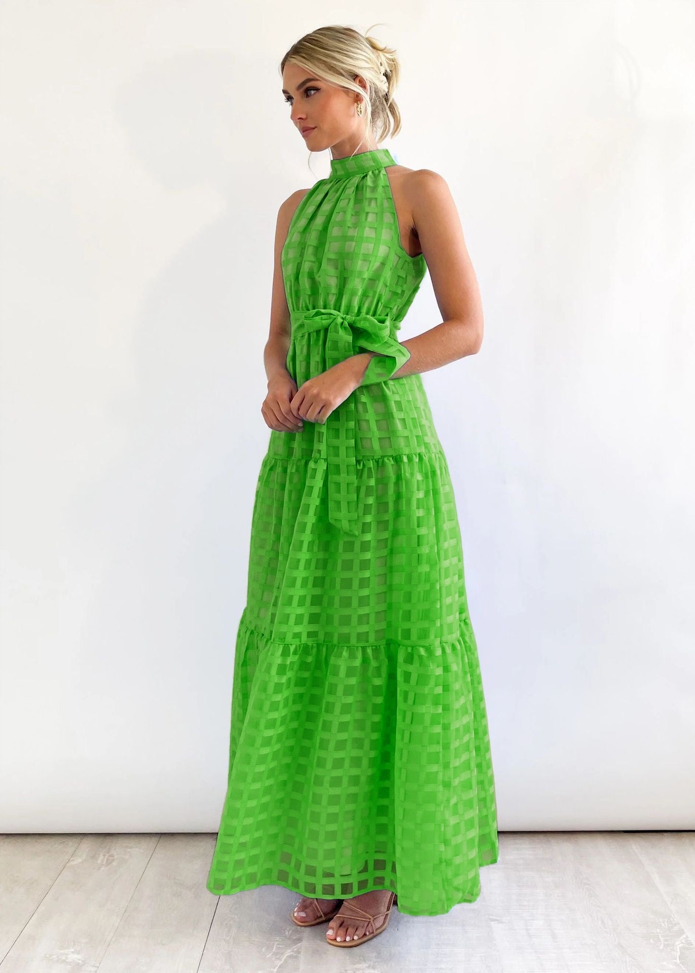 Zera – Midi Dress with Puff Sleeves and Elegant Print