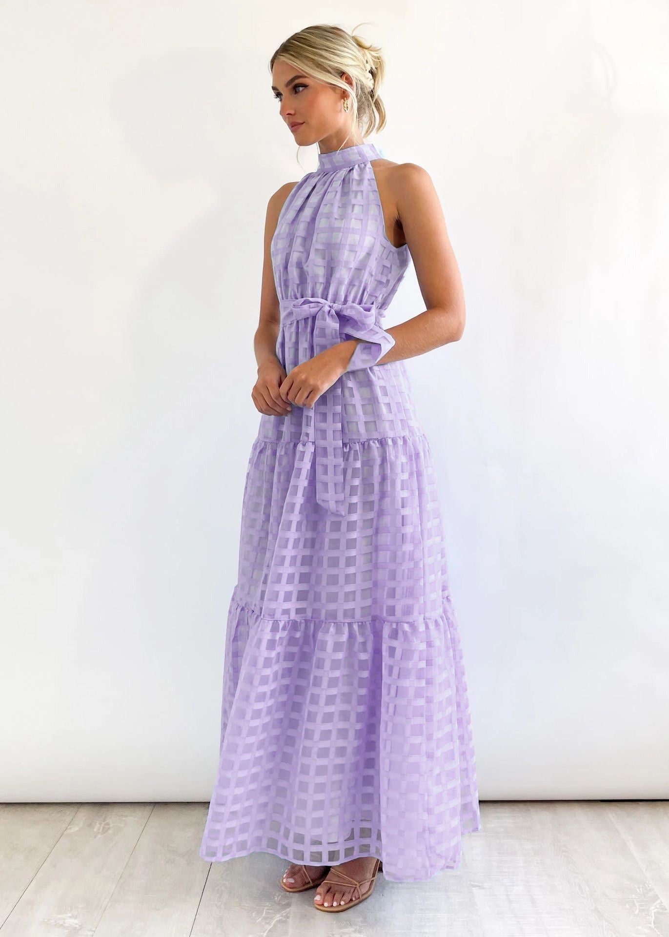 Zera – Midi Dress with Puff Sleeves and Elegant Print
