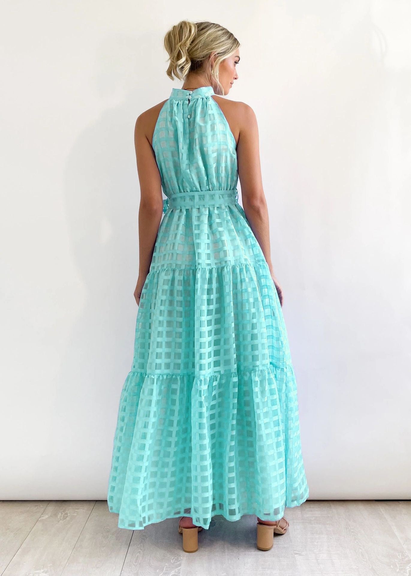 Zera – Midi Dress with Puff Sleeves and Elegant Print