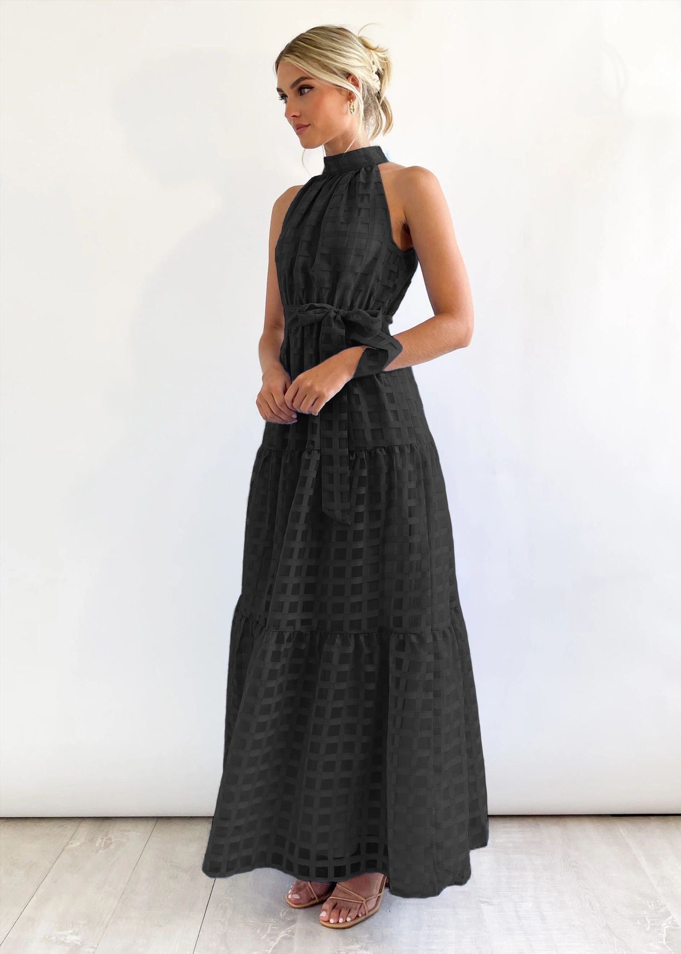 Zera – Midi Dress with Puff Sleeves and Elegant Print