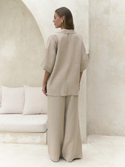 ADELINE – Oversized Three-Piece Set in Neutral Tones