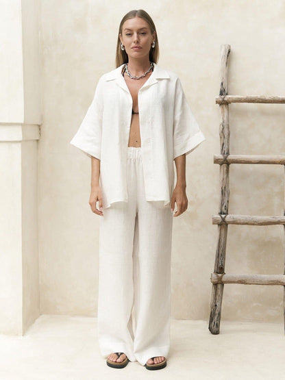 ADELINE – Oversized Three-Piece Set in Neutral Tones