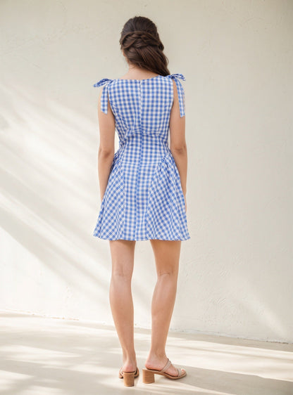 Lora – French Style Plaid Dress 