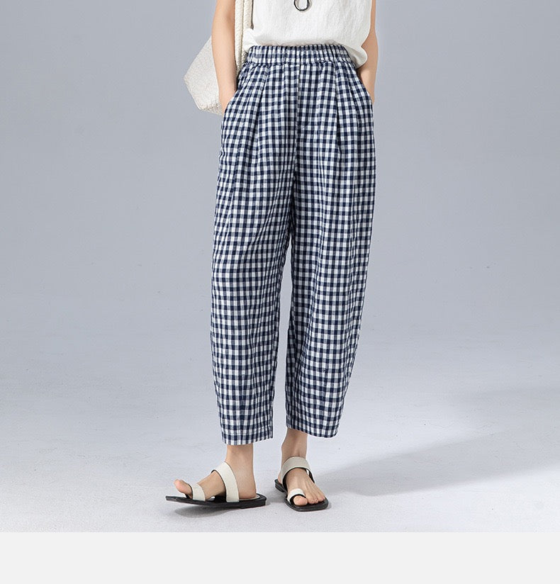 Gingham Check Trousers 
