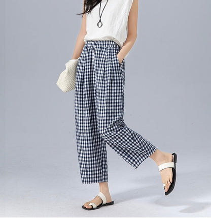 Gingham Check Trousers 