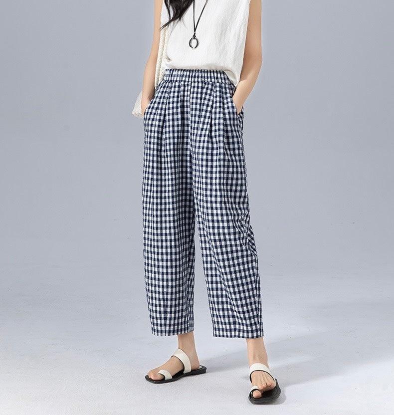Gingham Check Trousers 