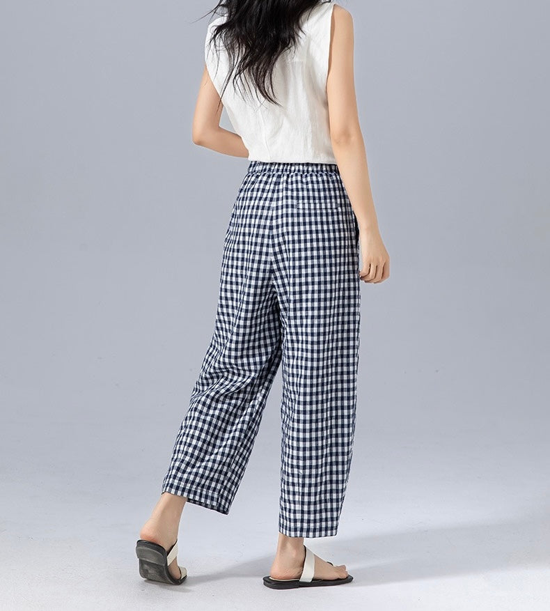 Gingham Check Trousers 