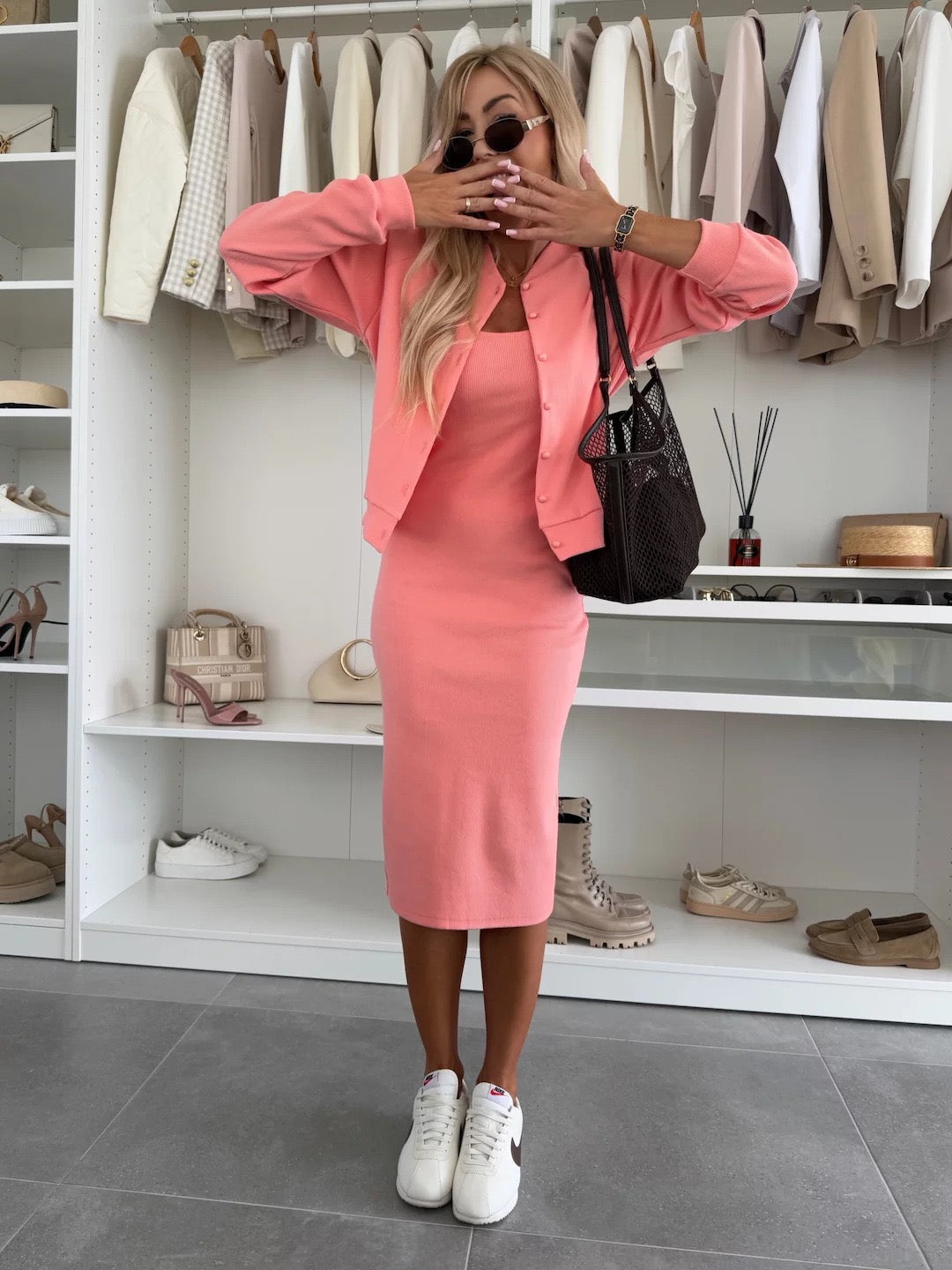 Nina | Everyday Fitted Dress with Cardigan 