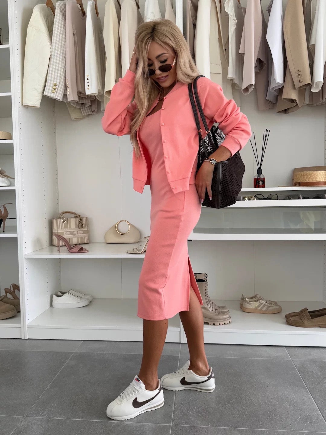 Nina | Everyday Fitted Dress with Cardigan 