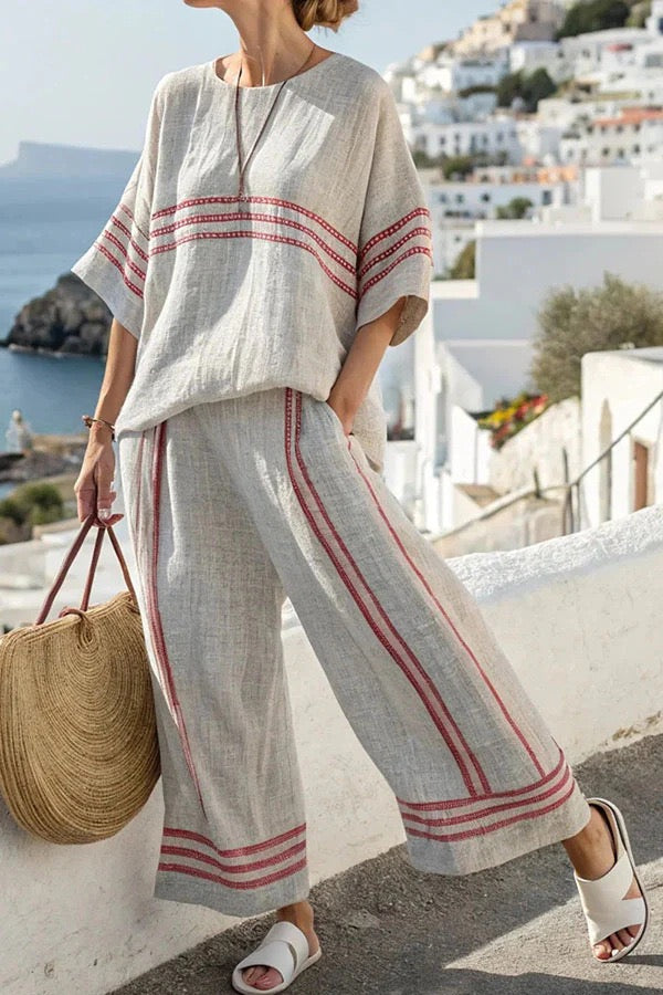Chara | Relaxed Coastal Stripe Set 