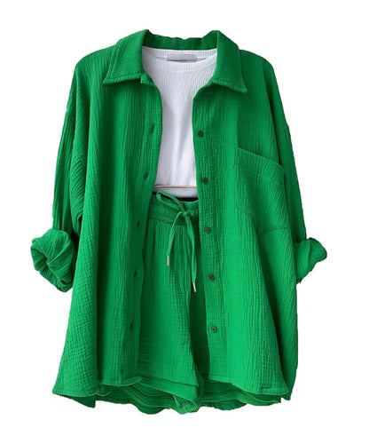 Maylee | Cotton Set with Shirt and Shorts