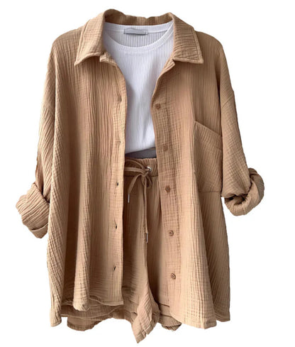 Maylee | Cotton Set with Shirt and Shorts