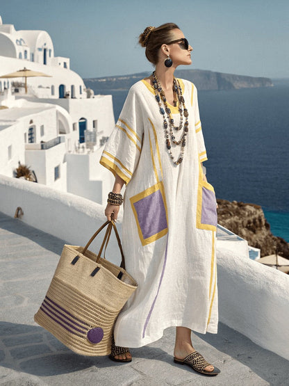 Mykonos Breeze | Bohemian Kaftan Dress 