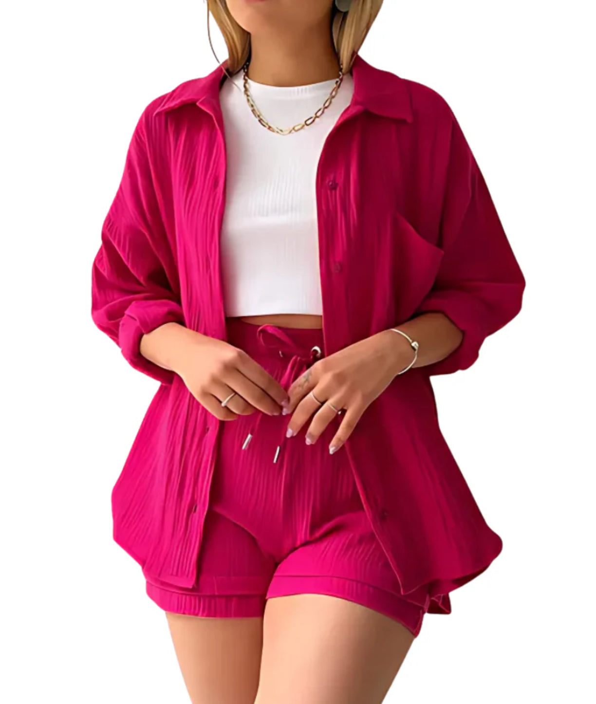 Maylee | Cotton Set with Shirt and Shorts