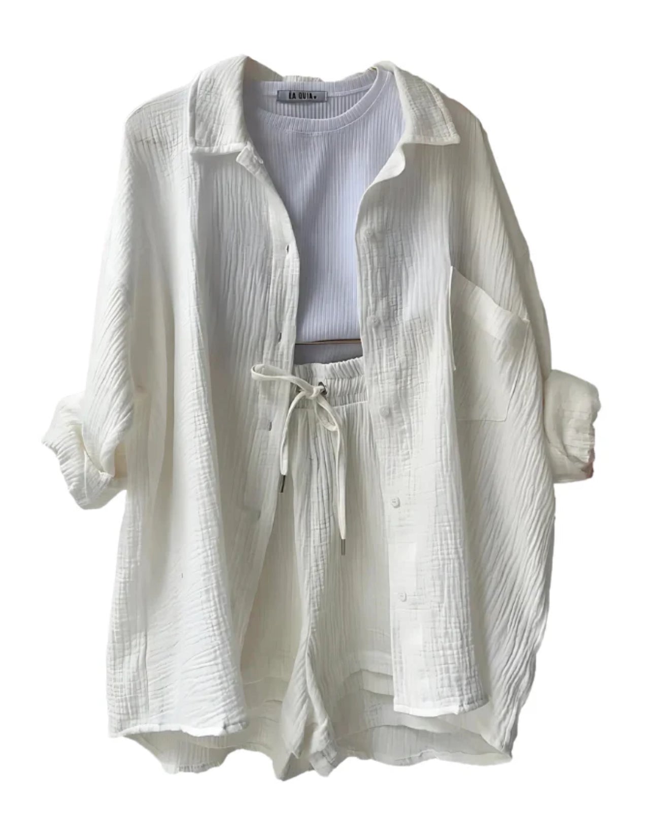 Maylee | Cotton Set with Shirt and Shorts