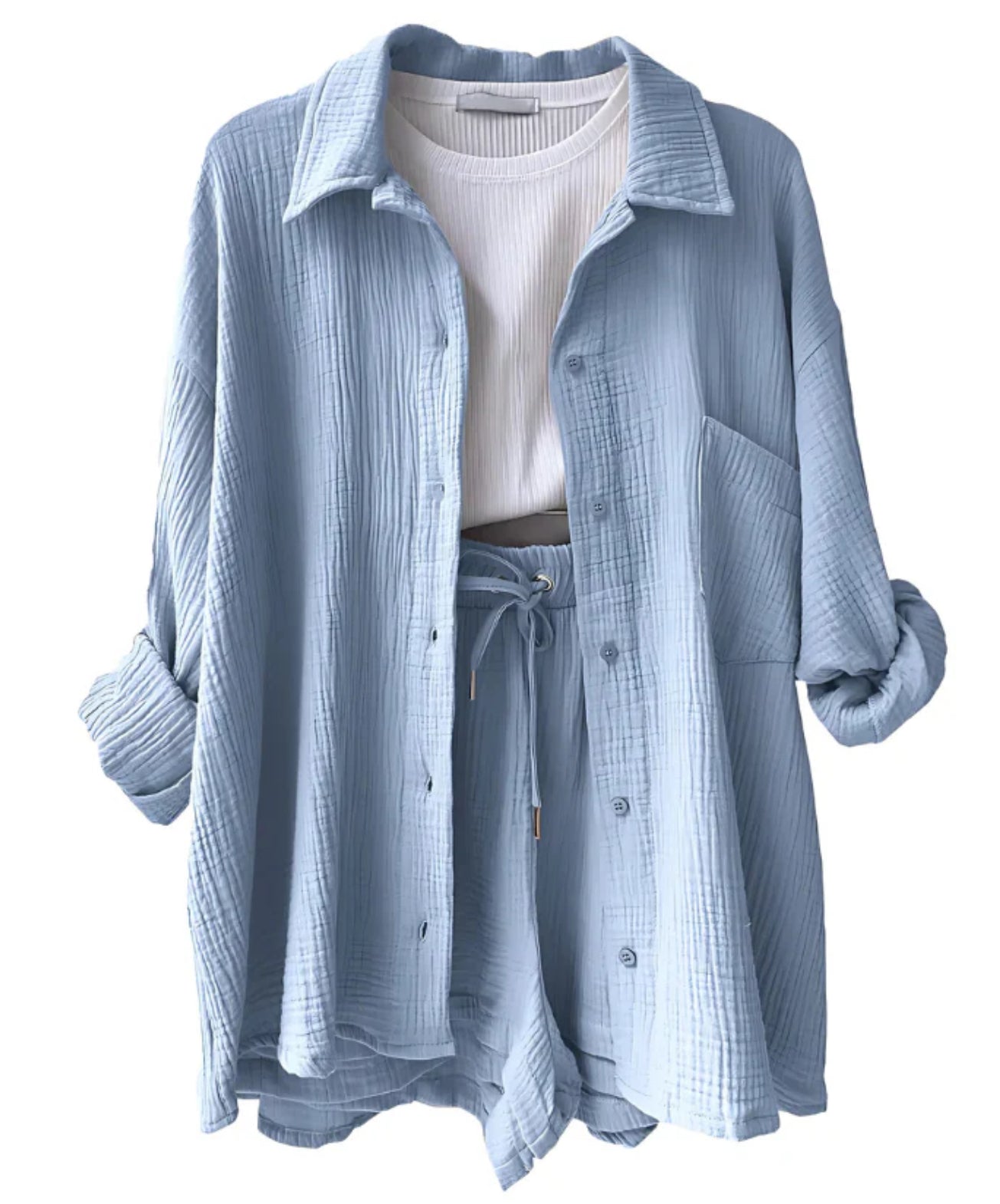 Maylee | Cotton Set with Shirt and Shorts