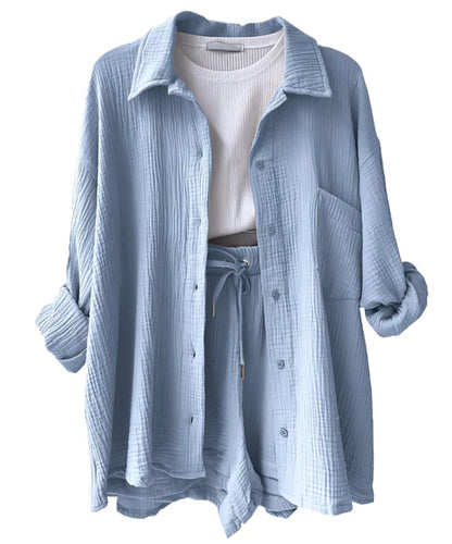 Maylee | Cotton Set with Shirt and Shorts