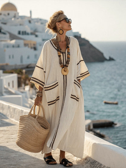 Mykonos Breeze | Bohemian Kaftan Dress 