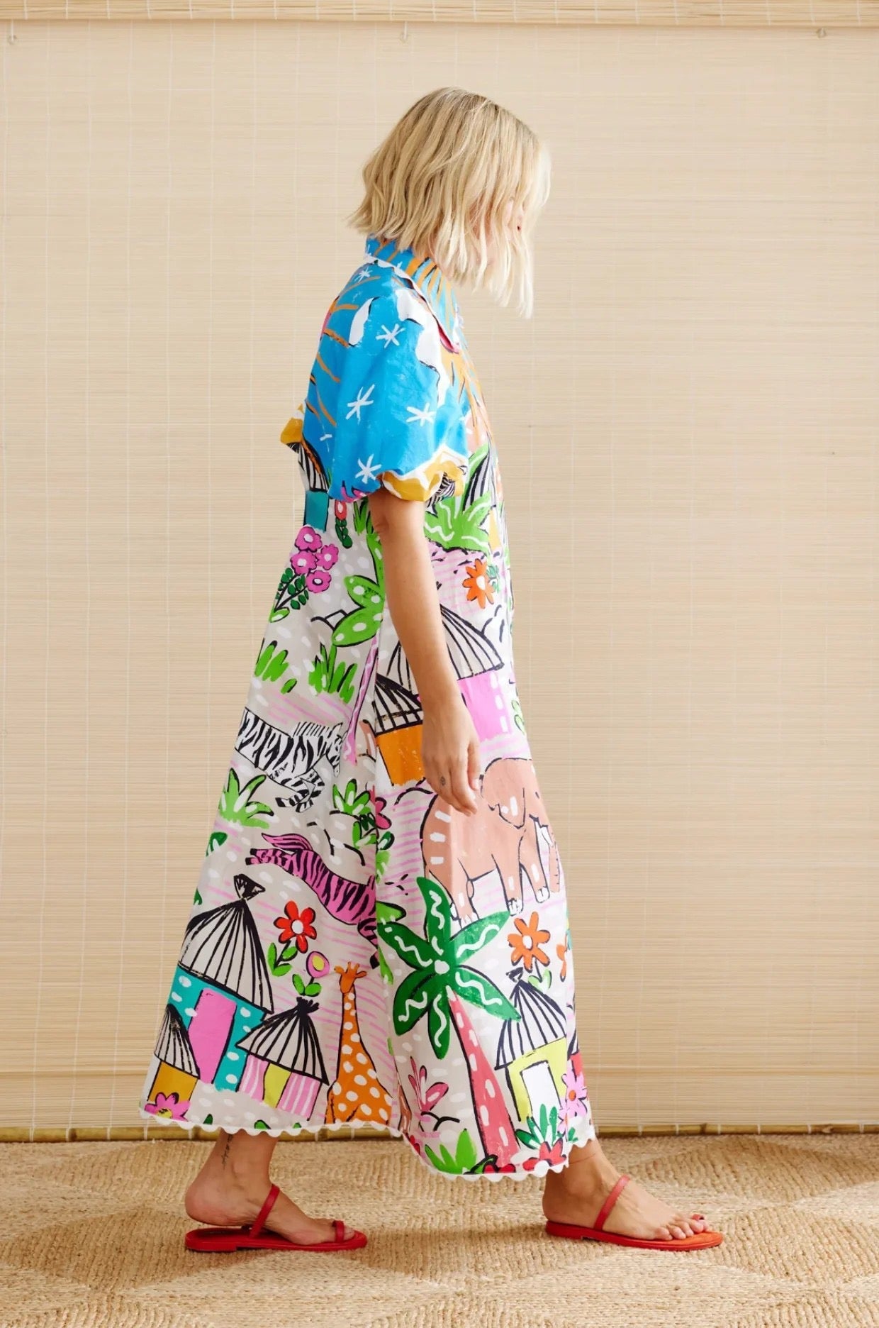 Savanna Bloom – Illustrated Shirt Dress 