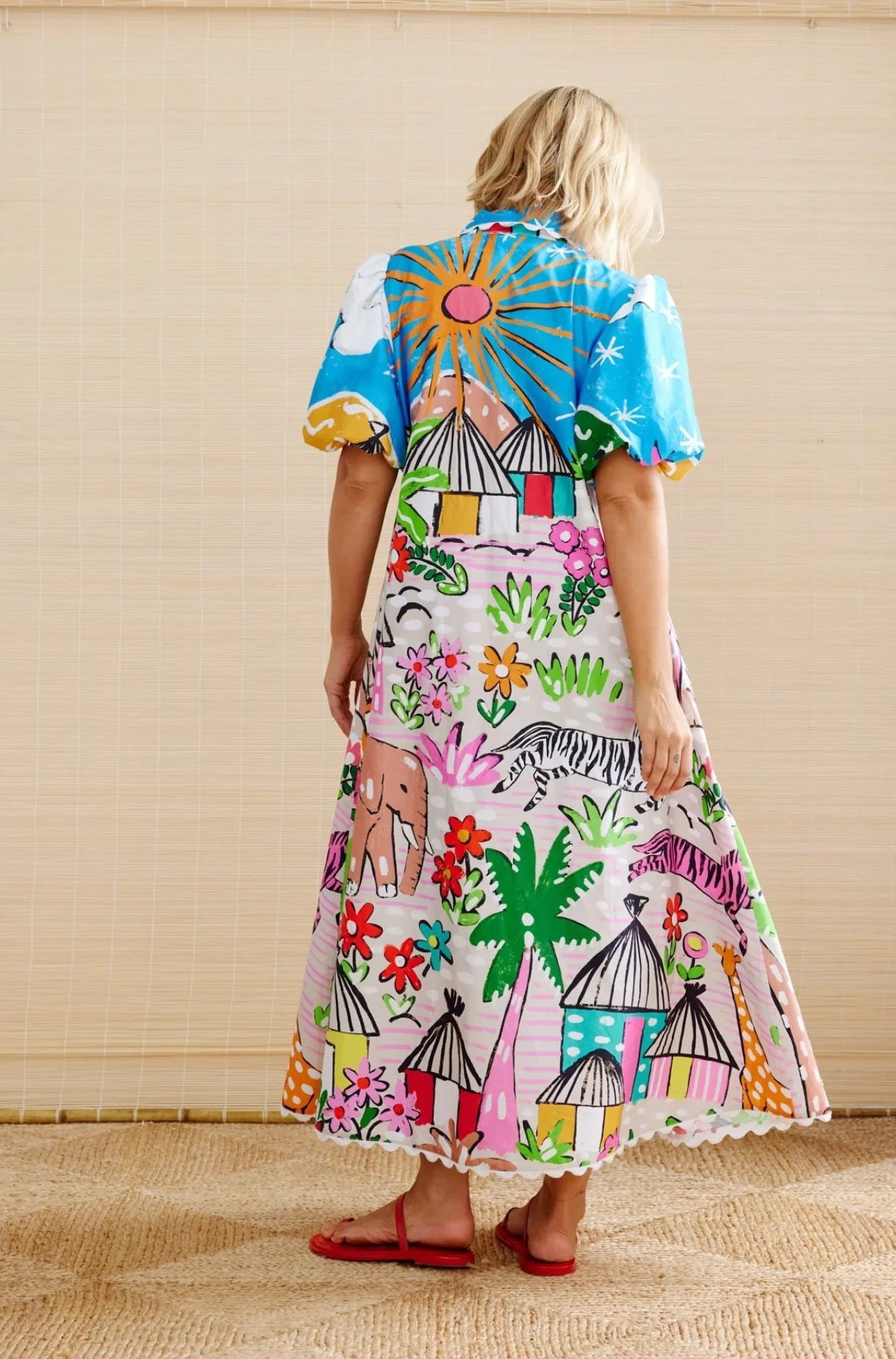 Savanna Bloom – Illustrated Shirt Dress 