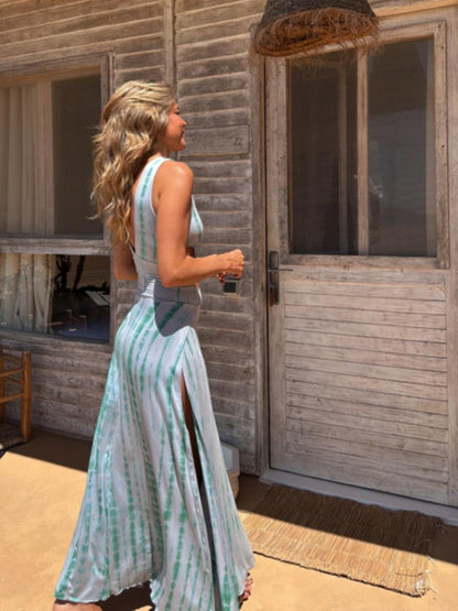 Bianca™ | Long Dress with Deep V-Neck and Cutout Details 