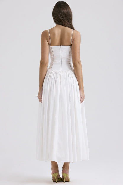 Lilac Garden | Long Dress with Floral Corset 