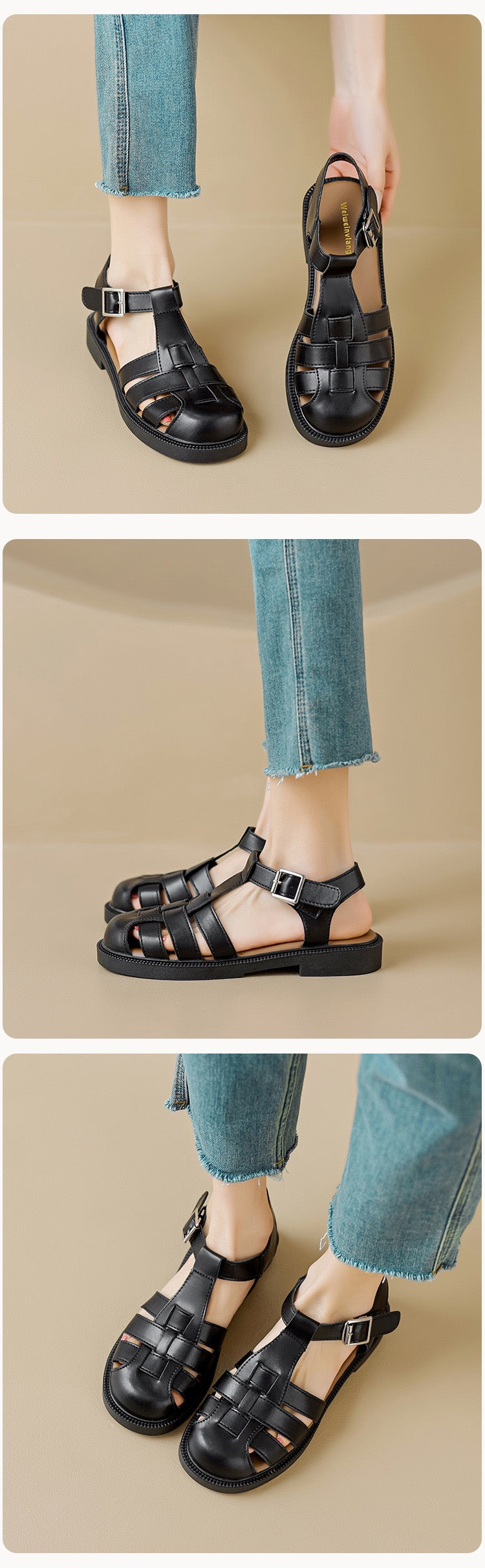Roma Buckle Strap Sandals