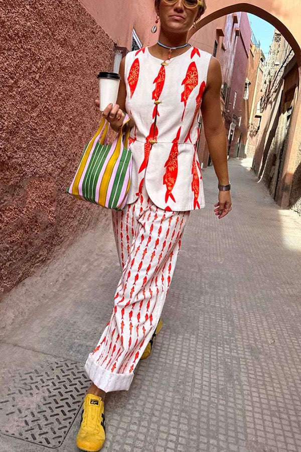 Crimson Koi | Relaxed Fit Two-Piece Set 