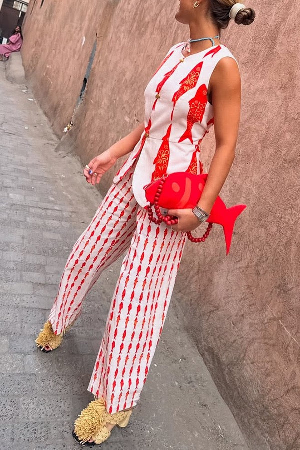 Crimson Koi | Relaxed Fit Two-Piece Set 