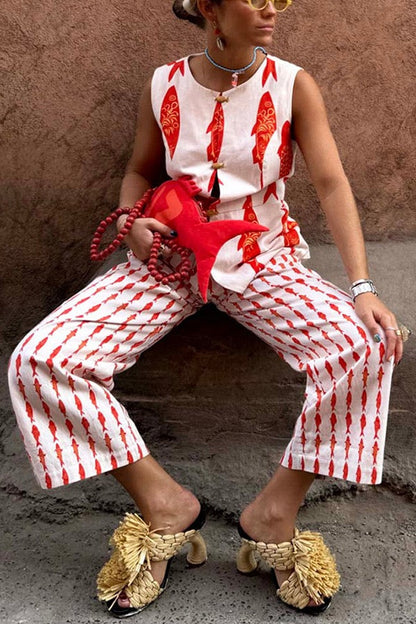 Crimson Koi | Relaxed Fit Two-Piece Set 