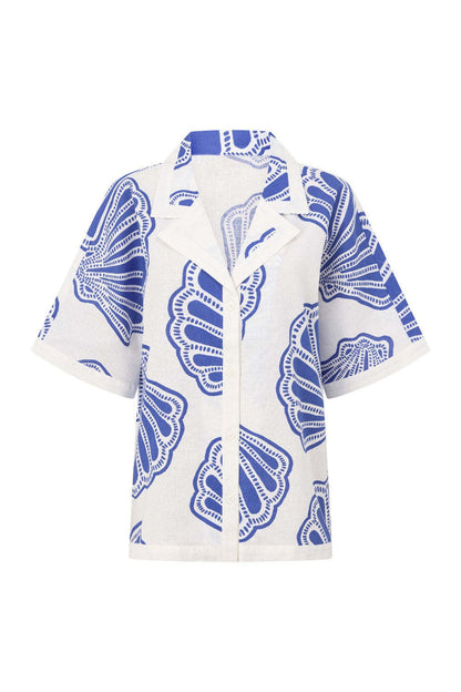 Botanical Print Shirt and Shorts Set 