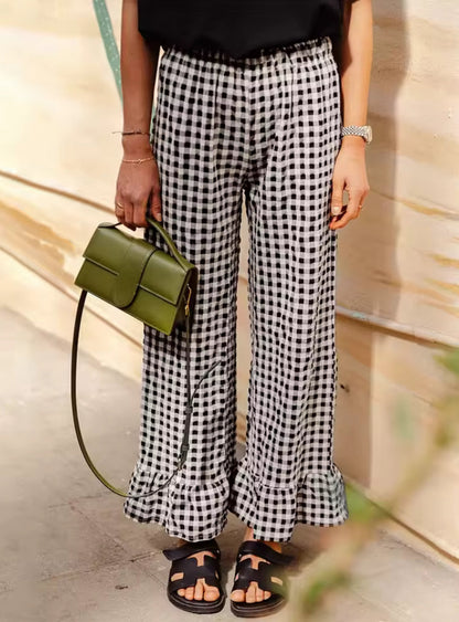 Montréal Trousers with Ruffled Hem