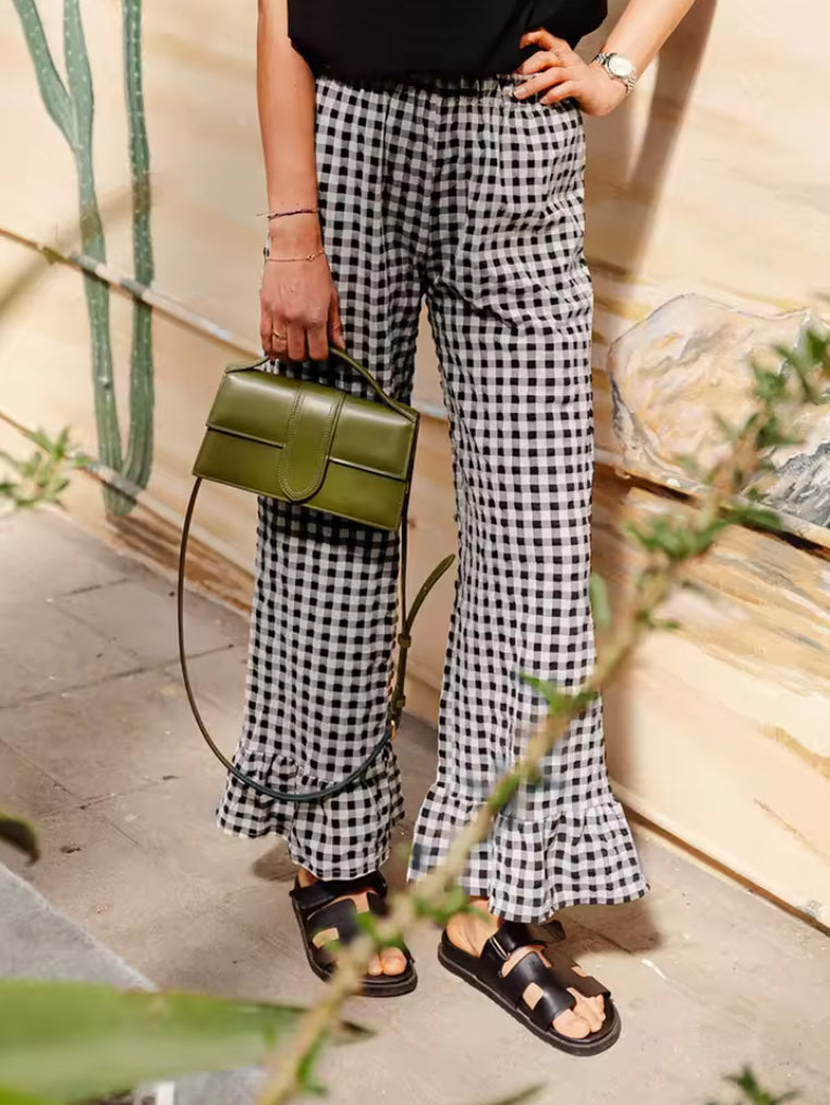 Montréal Trousers with Ruffled Hem