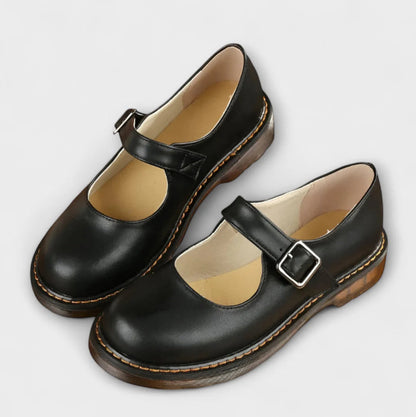 Yolanda - Elegant Leather Shoes with Strap