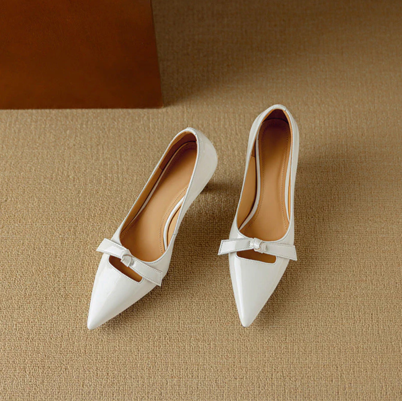 Elaine | Patent Leather Bow Heels